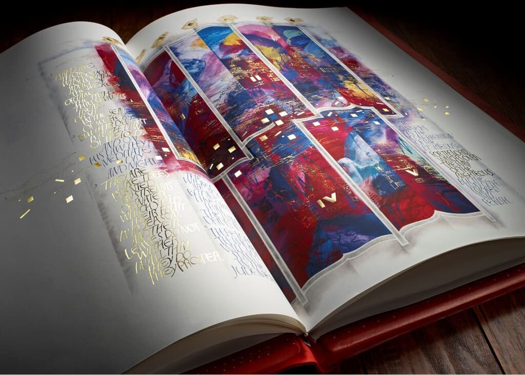 The Saint John's Bible, open to Psalms Frontispiece