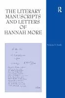 The literary manuscripts and letters of Hannah More cover